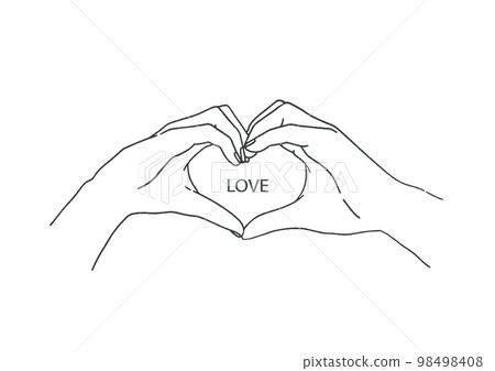 Hand made heart mark Heart hand sign LOVE Hand made heart mark Heart hand sign LOVE 98498408