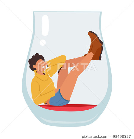 Drunk Woman Suffering of Alcoholism Lying on Bottom of Empty Wineglass. Alcohol Addiction Concept 98498537
