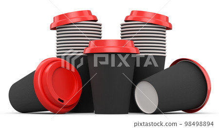 Set of paper coffee cups for cappuccino, americano, espresso, mocha, latte Set of paper coffee cups for cappuccino, americano, espresso, mocha, latte 98498894