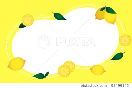 Frame with lemons scattered in a rough circle 98499145