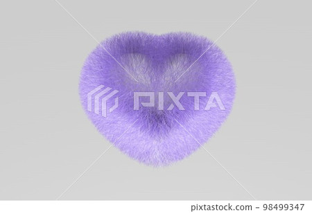 3D model of a fluffy heart. Pastel colors Soft purple and light colors. 3D model of a fluffy heart. Pastel colors Soft purple and light colors. 98499347