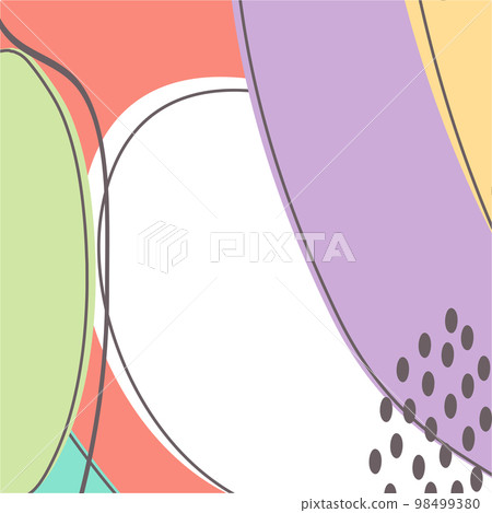 Minimal geometric abstract background. Creative doodle pattern in trendy pastel color. Social media story post concept poster invitation party banner graphic design.Modern template vector illustration Minimal geometric abstract background. Creative doodle pattern in trendy pastel color. Social media story post concept poster invitation party banner graphic design.Modern template vector illustration 98499380