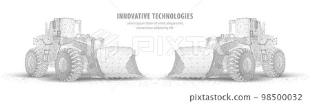 Loader. Abstract 3d wheel heavy loader illustration isolated on white. 98500032