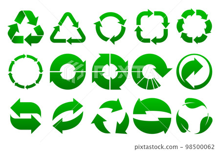 Collection of Recycling icons. Waste Recycling symbol. Reuse concept. Vector illustration. 98500062