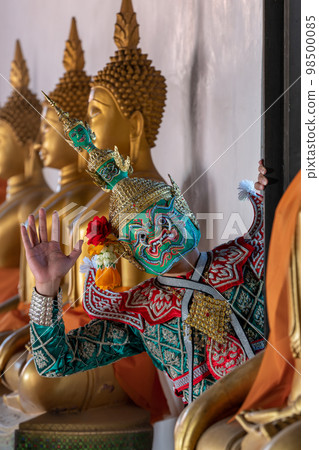 Khon thai pose show hand in temple 98500085