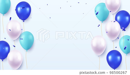 Celebration party banner with color balloons background. 98500267