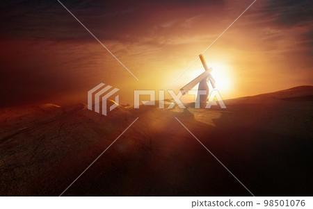 Jesus carrying the cross of suffering, light and clouds, death, sacrifice, and resurrection on a sunset hill Jesus carrying the cross of suffering, light and clouds, death, sacrifice, and resurrection on a sunset hill 98501076