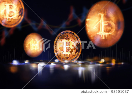 Blockchain technology’s digital virtual currency Bitcoin investment and financial transaction Encryption coin exchange 98501087