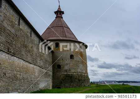 Oreshek Fortress. Shlisselburg Fortress near the St. Petersburg, Russia. Founded in 1323. 98501173