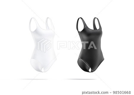 Blank black and white one piece swimsuit. Stock Illustration 98501668 PIXTA