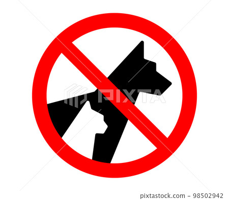Forbidden sign entry with animals. No Dog allowed icon. Vector illustration. 98502942