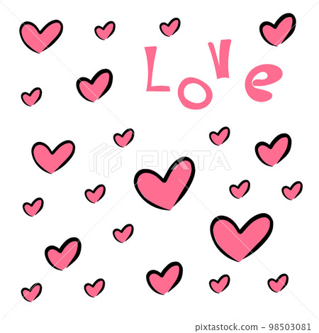 Some hearts fly up with edging, love 98503081