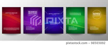 Cover geometric minimal. Set. Vector abstract line pattern for poster design. Set of templates for business brochures. Cool gradients. Graphic pattern for annual album backdrop. Cover geometric minimal. Set. Vector abstract line pattern for poster design. Set of templates for business brochures. Cool gradients. Graphic pattern for annual album backdrop. 98503892