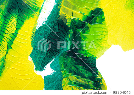 green yellow abstract acrylic painting color texture on white paper background by using rorschach inkblot method green yellow abstract acrylic painting color texture on white paper background by using rorschach inkblot method 98504045