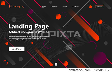 Landing Page. Abstract wave background website. Template for websites, or apps. Modern design. Abstract vector style Landing Page. Abstract wave background website. Template for websites, or apps. Modern design. Abstract vector style 98504087