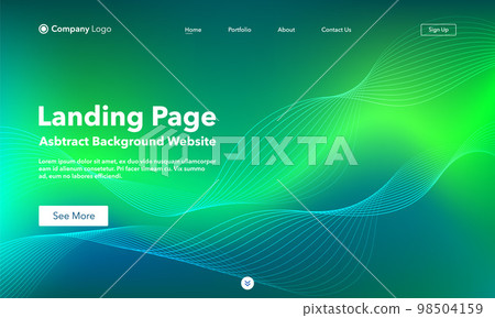 Landing Page. Abstract background website. Template for websites, or apps. Modern Green design. Abstract vector style 98504159