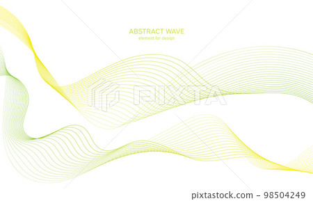 Abstract colorful wave element for design. Digital frequency track equalizer. Stylized line art background.Vector illustration.Wave with lines created using blend tool.Curved wavy line, smooth stripe 98504249