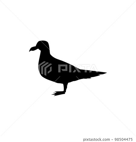 Great black-backed gull silhouette icon, flat vector illustration isolated on white background. 98504475