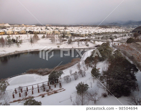 Scenery of Sanda city covered with snow Scenery of Sanda city covered with snow 98504694