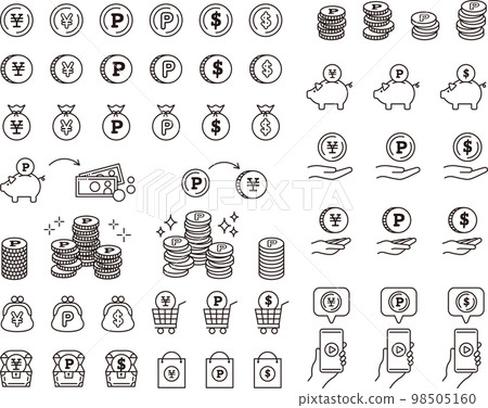 點活動/點操作/錢/儲蓄/儲蓄（圖標矢量集） 98505160