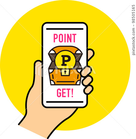 Point activity / point management / money / savings / savings (icon / vector) with smartphone 98505165