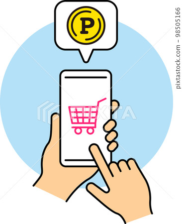 Point activity / point management / money / savings / savings (icon / vector) with smartphone 98505166