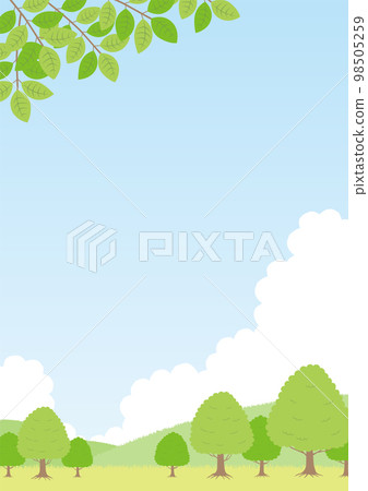 新鮮綠色景觀的插圖_vertical_2 新鮮綠色景觀的插圖_vertical_2 98505259