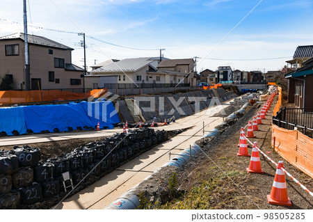 埼玉縣狹山市風呂川護岸工程 98505285