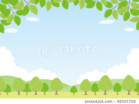 Illustration of a fresh green landscape_horizontal_1 Illustration of a fresh green landscape_horizontal_1 98505708