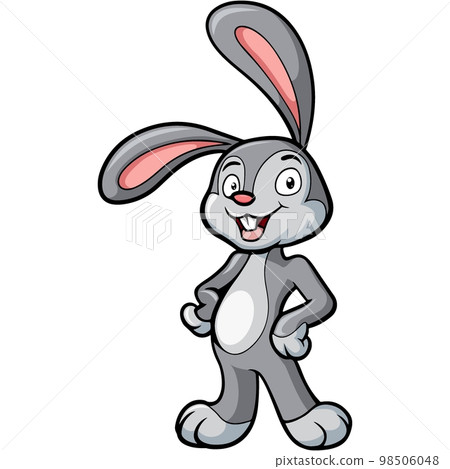 Cute rabbit cartoon standing on white background Cute rabbit cartoon standing on white background 98506048