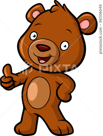 Cute bear cartoon giving thumb up Cute bear cartoon giving thumb up 98506049