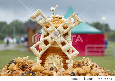 Harvest festival. Bakery products. Beautiful food at an agricultural fair. Harvest festival. Bakery products. Beautiful food at an agricultural fair. 98506374