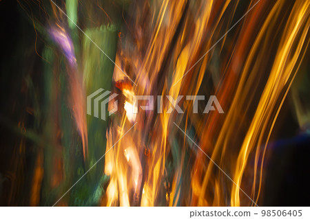 Abstract background of blurred stripes from salute and fireworks. Light multicolored effects. Abstract background of blurred stripes from salute and fireworks. Light multicolored effects. 98506405