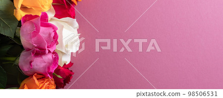 Bunch of colorful roses 98506531