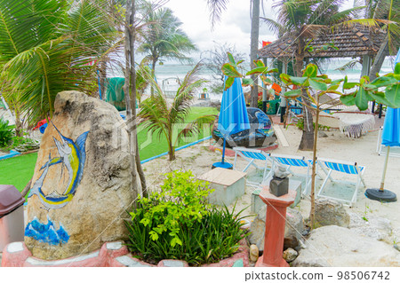 Drawing on a stone. 98506742