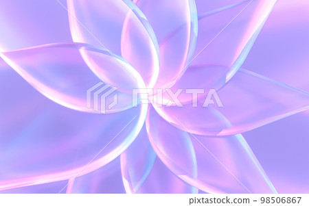 3D illustration of a flower made of crystal glass 98506867