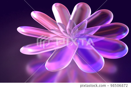 3D illustration of a flower made of crystal glass 98506872
