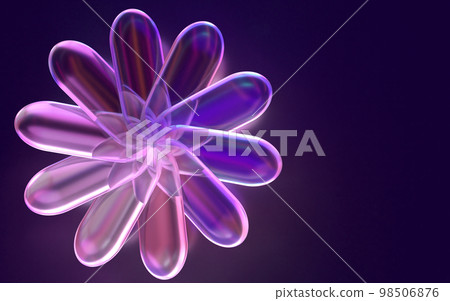水晶玻璃製成的花的 3D 插圖 98506876