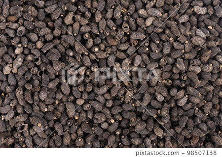 Borage seeds background. Borago officinalis seeds. Top view. 98507138
