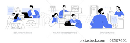 Commercial law abstract concept vector illustrations. 98507691