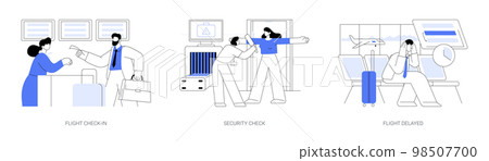 Business trip abstract concept vector illustrations. 98507700