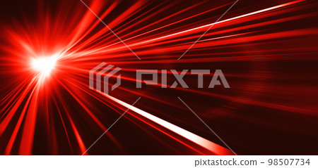 Red laser firing light streaks fast zoom speed blur moving motion abstract background illustration for graphic design. 98507734