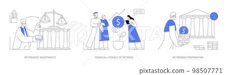 Retiree budget plan abstract concept vector illustrations. 98507771