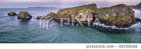 Aerial view of Ballintoy Harbour near Giants Causeway, County. Antrim, Northern Ireland, UK Aerial view of Ballintoy Harbour near Giants Causeway, County. Antrim, Northern Ireland, UK 98508086