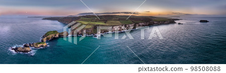 Aerial view of Ballintoy Harbour near Giants Causeway, County. Antrim, Northern Ireland, UK Aerial view of Ballintoy Harbour near Giants Causeway, County. Antrim, Northern Ireland, UK 98508088