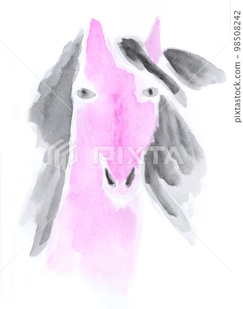 Horse, animal, nature. Watercolor, art decoration, sketch. Illustration hand drawn modern 98508242