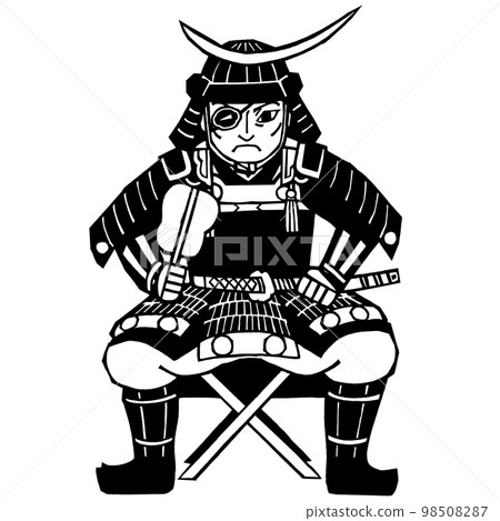 Sengoku warlord Date Masamune (monochrome) 98508287