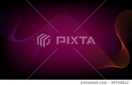 Abstract wave element for design. Digital frequency track equalizer. Stylized line art background. Colorful shiny wave with lines created using blend tool. Curved wavy line, smooth stripe. Vector. Abstract wave element for design. Digital frequency track equalizer. Stylized line art background. Colorful shiny wave with lines created using blend tool. Curved wavy line, smooth stripe. Vector. 98508622