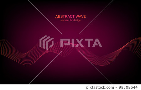 Abstract wave element for design. Digital frequency track equalizer. Stylized line art background. Colorful shiny wave with lines created using blend tool. Curved wavy line, smooth stripe. Vector. Abstract wave element for design. Digital frequency track equalizer. Stylized line art background. Colorful shiny wave with lines created using blend tool. Curved wavy line, smooth stripe. Vector. 98508644