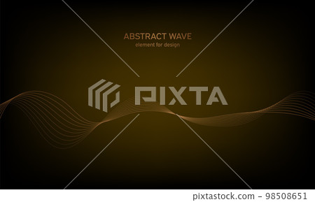 Abstract wave element for design. Digital frequency track equalizer. Stylized line art background. Colorful shiny wave with lines created using blend tool. Curved wavy line, smooth stripe. Vector. 98508651
